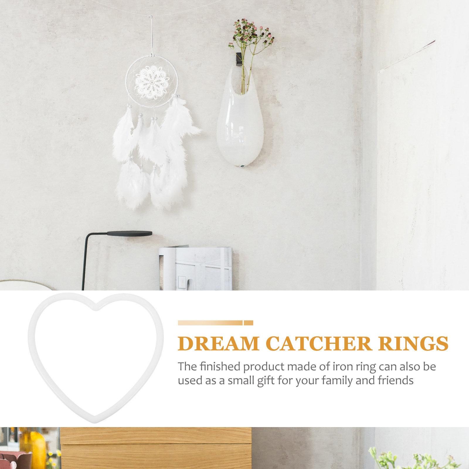 

10Pcs Dream Catcher Materials Heart Shape Acrylic Rings Ideal for DIY Hanging Ornaments Handmade Crafting Accessories Decoration 10X10X0.5CM