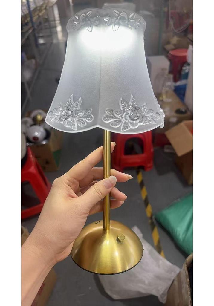Crystal Retro Bedside Lamp - Luxury Rechargeable Night Light for Master Bedroom
