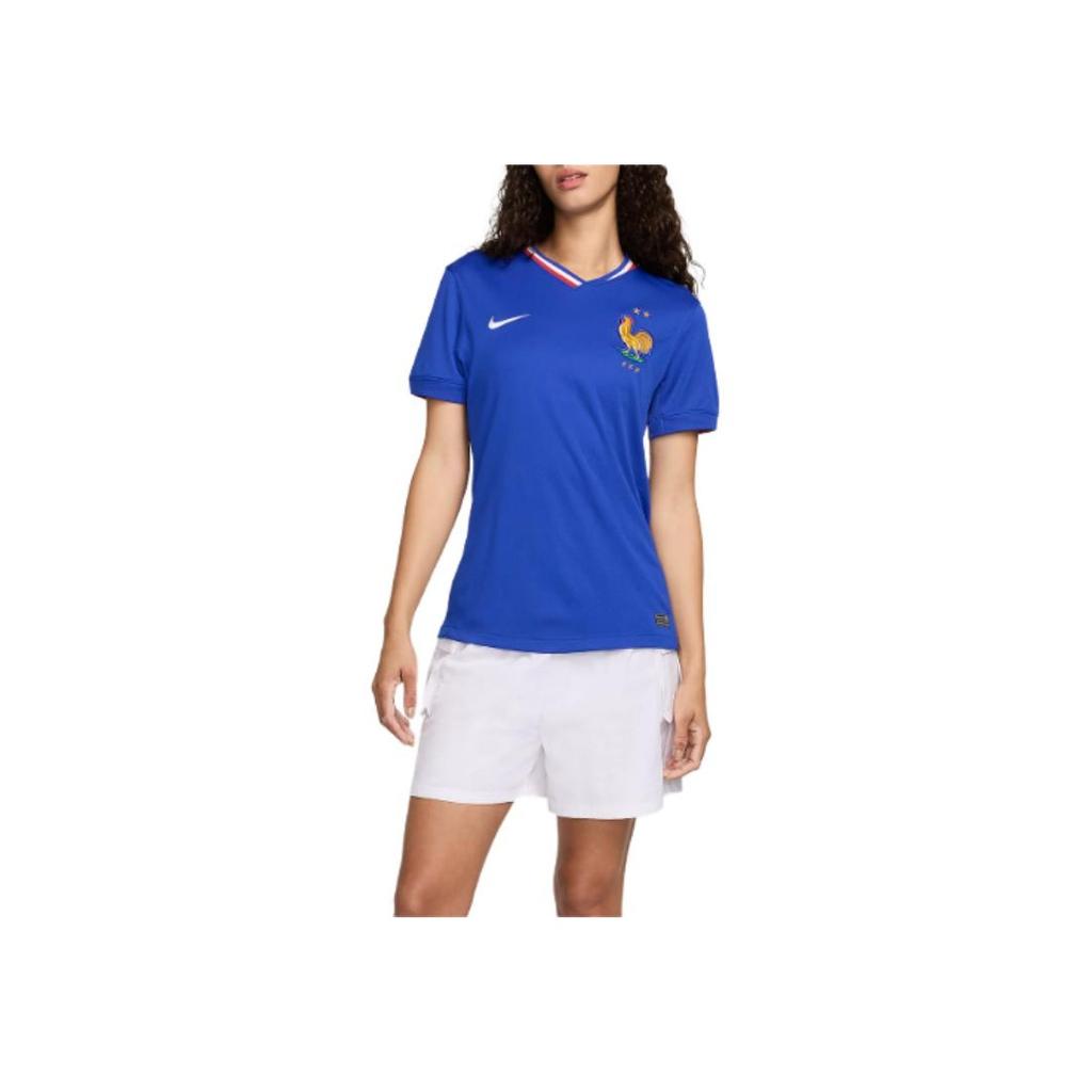 Nike FFF Stadium Home Dri-FIT Soccer T-Shirt Women Tops Bright-Blue FJ1443-452