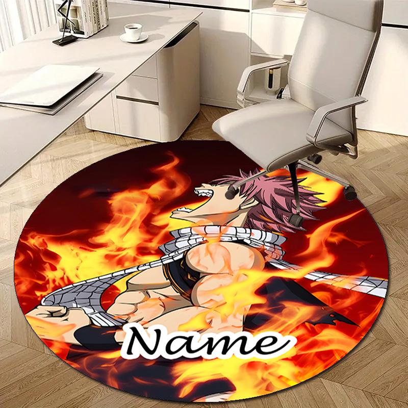 Personalized F-Fairy Tail Round Chair Office Rug - Perfect for Mat, Office Chair & More - Ideal Gift for Birthdays and Holidays