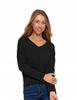 Women's Long Sleeve Shirt, Plain Cotton, Classic, MORAJ XXL Black