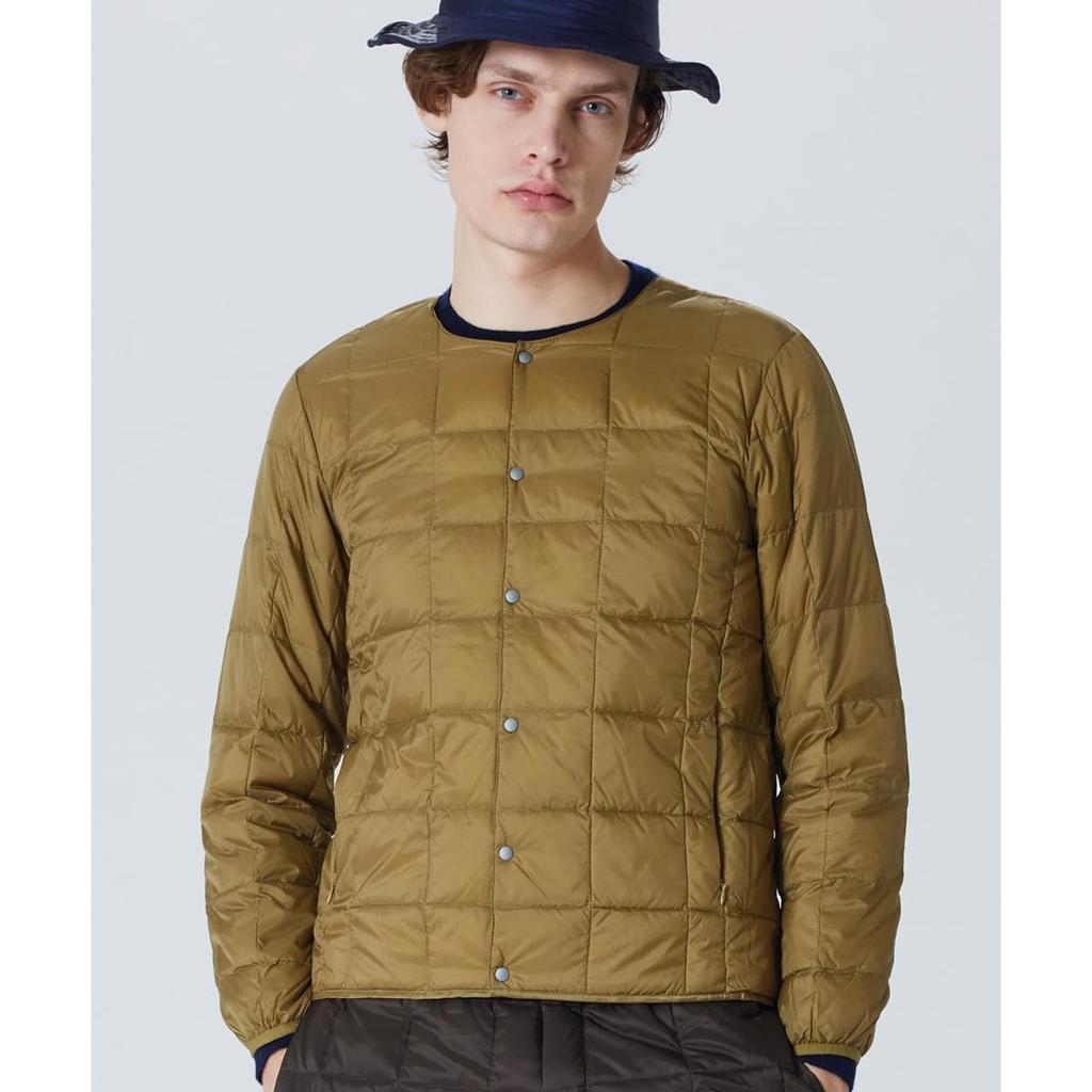 Crew Neck Button Inner Down Jacket Men's (TAION-104)