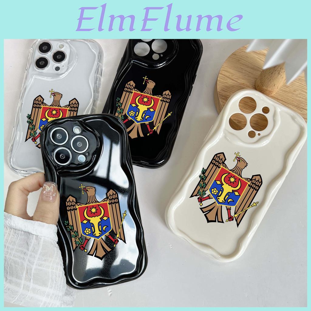 Moldova Emblem N21 National Wavy Phone Case For Iphone 15 14 13 Pro Max Samsung S24 S23 Ultra A54 A14 Xiaomi Redmi 13c Huawei Honor Soft Back Cover