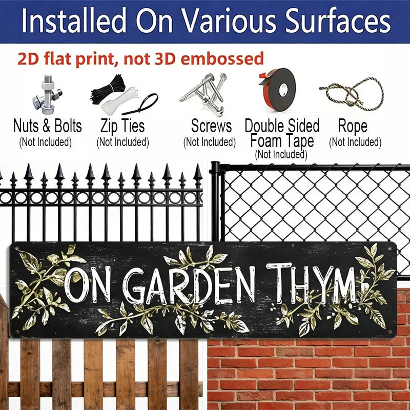 2D Flat - [Durable Structure] Country-Style "Picking in The Garden" Metal Wall Hanging - Victorian-Inspired Herb Garden Aluminium Decorative Sign