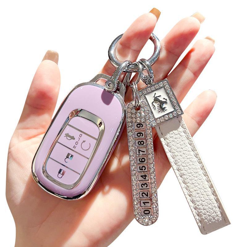 Compatible Key Cover for 2023 Honda 11th Gen Civic 11CRV - Stylish High-End Shell with Buckle