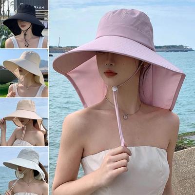 Wide Brim Shawl Fisherman Hat Anti UV Bucket Hat Fashion Panama Cap  Outdoor Sports