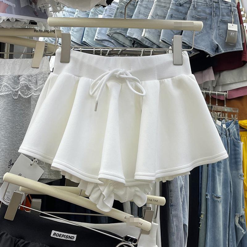 Niche Retro High-Waist A-line Skirt Pants 2025 - Solid Color, Anti-Exposure, Fluffy Skirt, Women s INS Trend XL