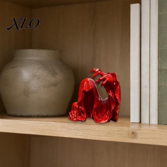 Gothic Gaming Desk Accents 3D Printed Faceless Cloak Figurine, Mysterious Hooded Reaper, Unique Dark Aesthetic Ornaments Desktop Statue, Spooky