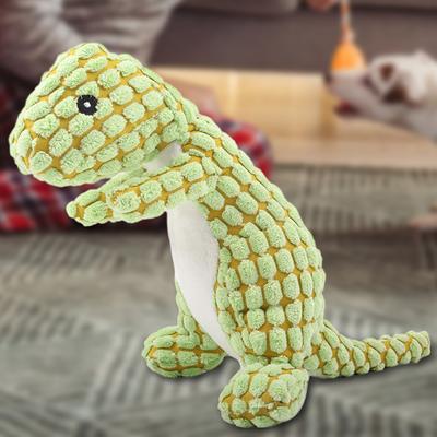 Dino Sounding Interactive Dog Toy Unbreakable Stuffed Dinosaur Dog Toys for Aggressive Chewers