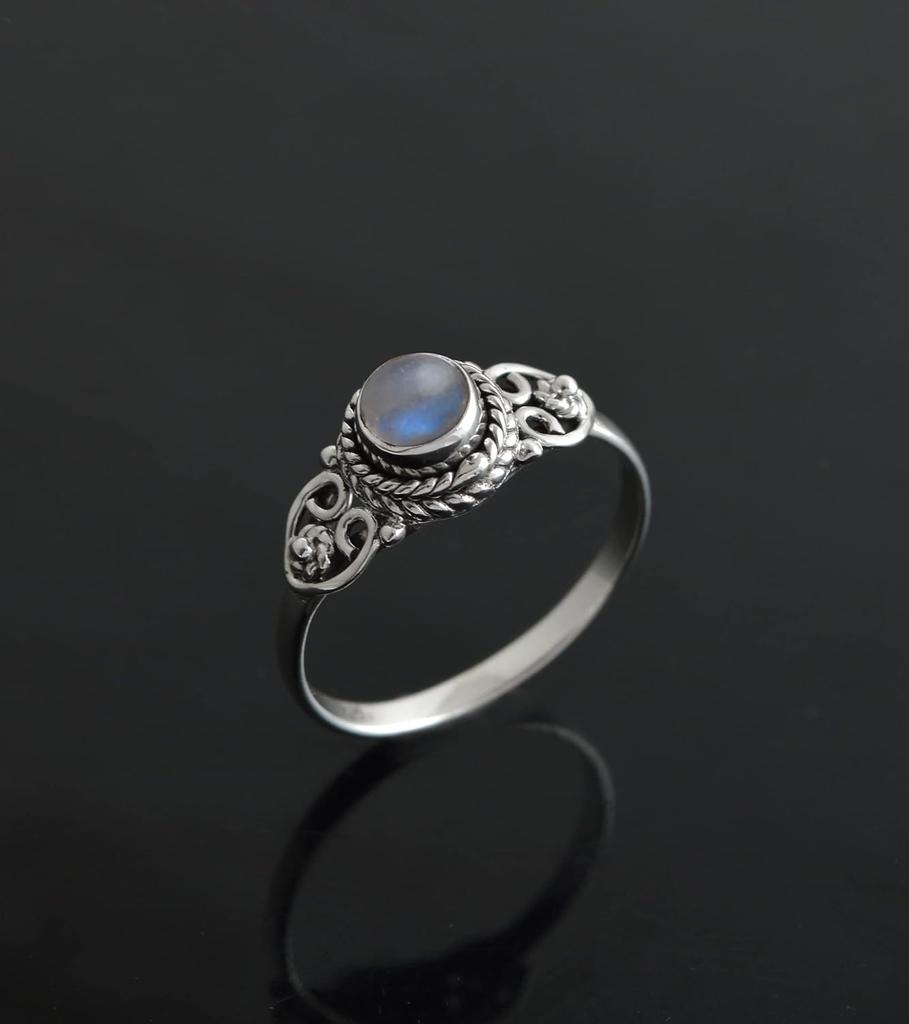 Solid 925 Sterling Silver Ring, Labradorite Gemstone Ring, Bohemian Ring, Statement Ring, Gift For her