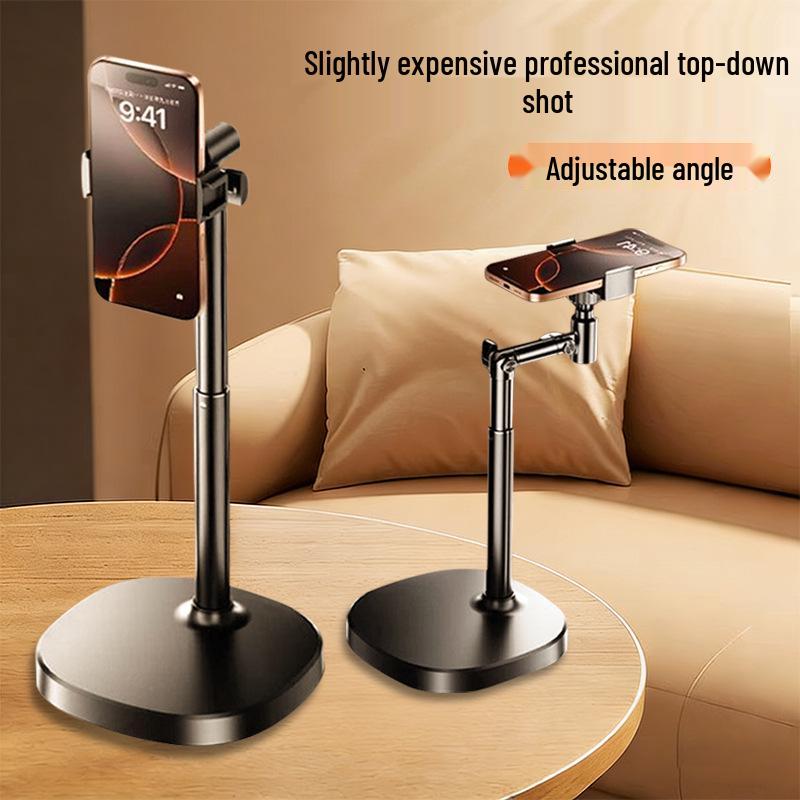Portable Multifunctional Selfie & Live Streaming Stand: Adjustable Height for Desktop Overhead Shooting, Drama Watching & Photography Desktop Microphone Clip (Plastic Rod, Color Box)