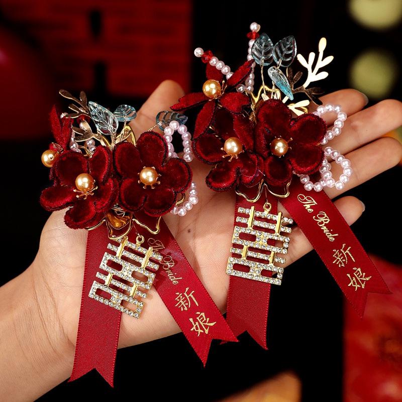 Wedding Corsage Set: Boutonniere & Brooch for Groom, Bride, Parents, Family, Groomsmen, Bridesmaids.