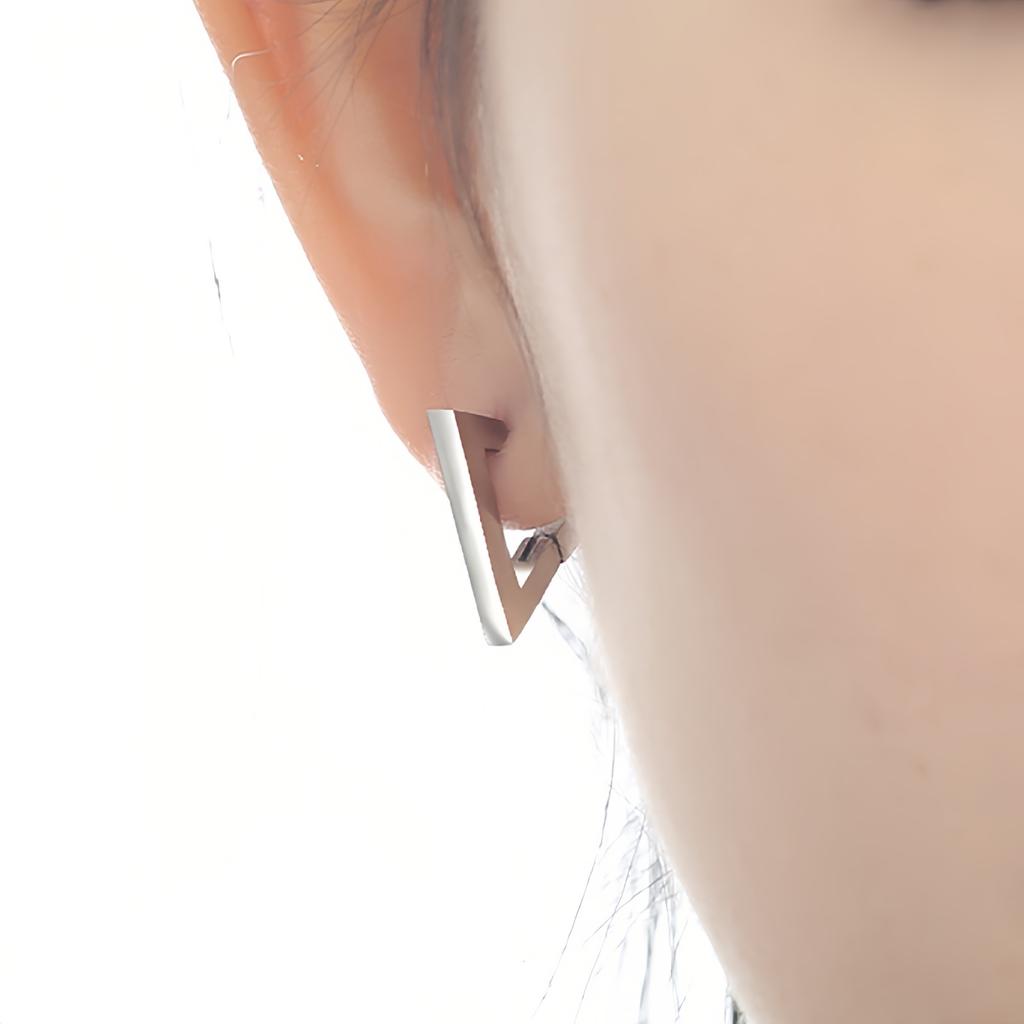 Polished Triangle Geometry Stainless Steel Men Women's Studs Earrings Black Trend Minimalist Punk Ear Jewelry Accessories