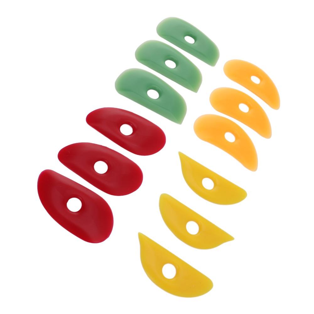 12Pcs Pottery Tool Silicone Pottery Scraper Smooth Durable Clay Tool Flexible Reusable Shaping Tool Crafting