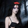Gothic Devil Horn Headbands With Mesh Veil Decoration Hairband For Cos Parties Halloween Costume Accessories
