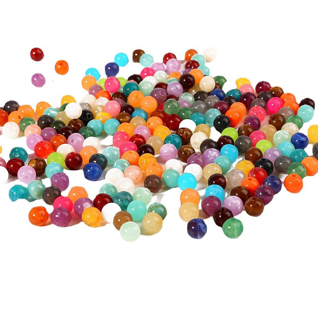 8-10mm Small Round Acrylic Beads for DIY Children's Necklaces and Earrings