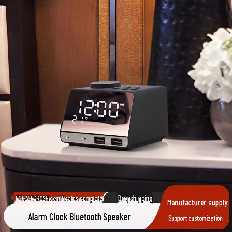 K11 Wireless Alarm Clock: Bluetooth Speaker, LED Mirror, USB Phone Charging, Smart Radio