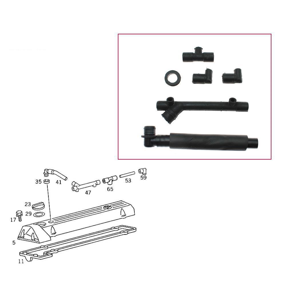 Crankcase Ventilation Hose Connector Kit For Mercedes W124 W201 W202 W210 W460