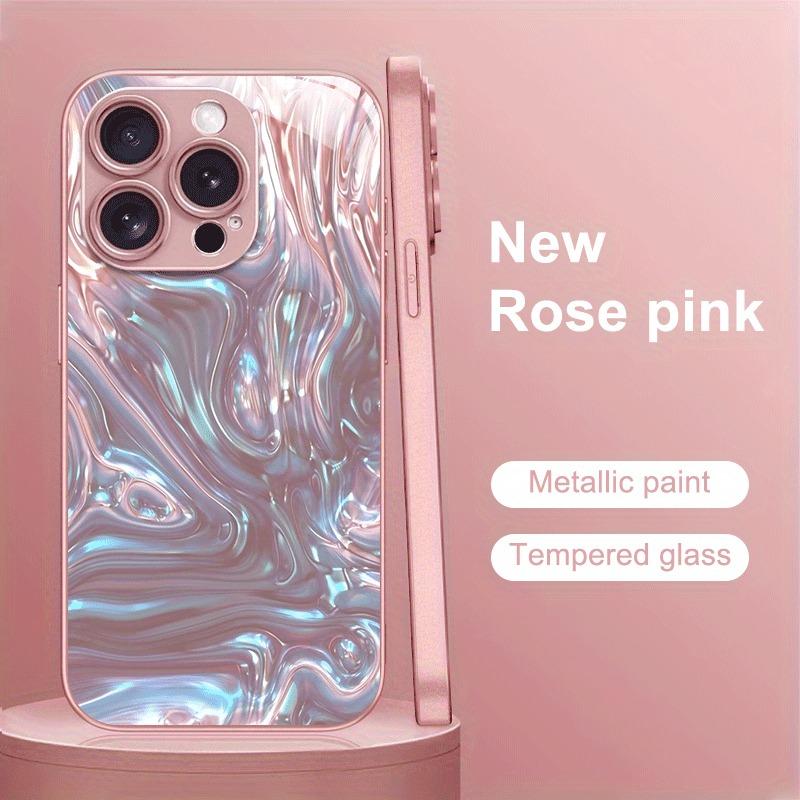 Laserové Texturované Duhové Kovové Skleněné Pouzdro na Telefon Pro iPhone 17 Pro Max 16 15 14 13 12 11 Pro 16 15 Plus 16E 17Air Kryt