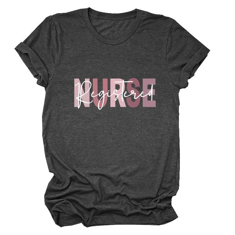 Summer Round Neck Letter Print Top Fashionable Casual Short Sleeved Women's T-shirts