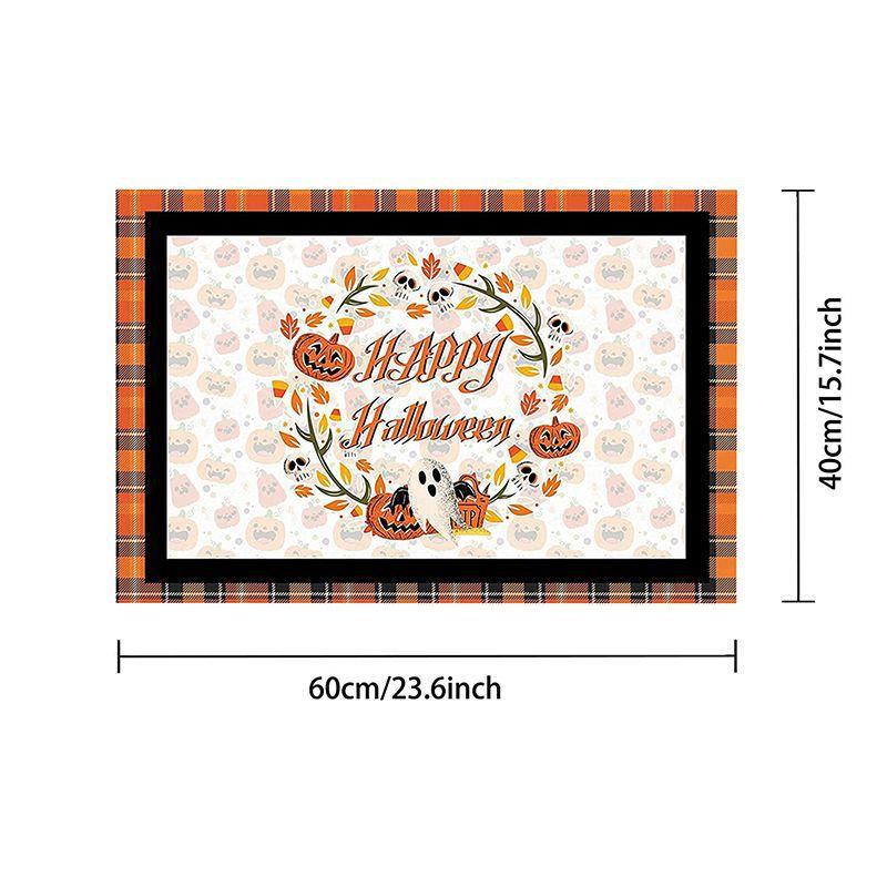 2pcs Halloween Foot Mats Ethnic Festival Decorative Floor Mats Easy To Take Care of Door Mats