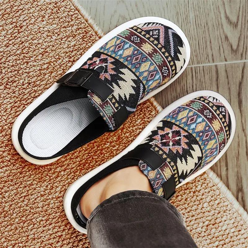 Fashion Slip-resistant Men's Shoe Flat Living Room Canvas Casual Slides Cheap Shoes Liquidation 2025 Fashion Y2k Clappers Male Slipper