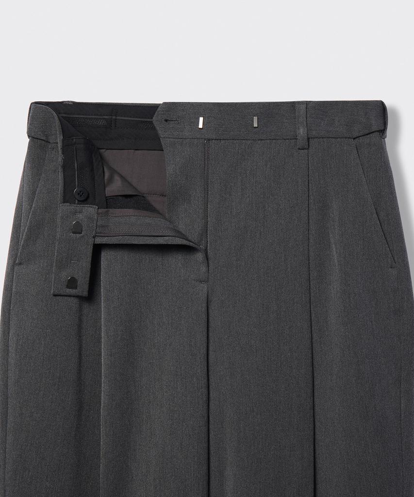 MUSINSA STANDARD WOMAN Women'S Heavyweight Brushed Deep Tuck Wide Slacks [Medium Gray]