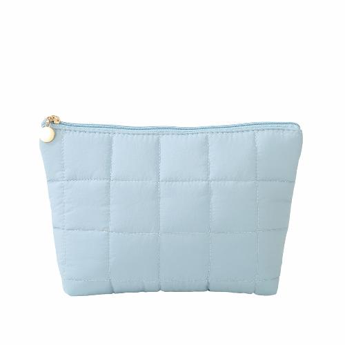 New Floral Quilted Large Plaid Cosmetic Bag Large-capacity Three-dimensional Hand-held Bubble Grid Fashion Pleated Storage Toiletry Bag