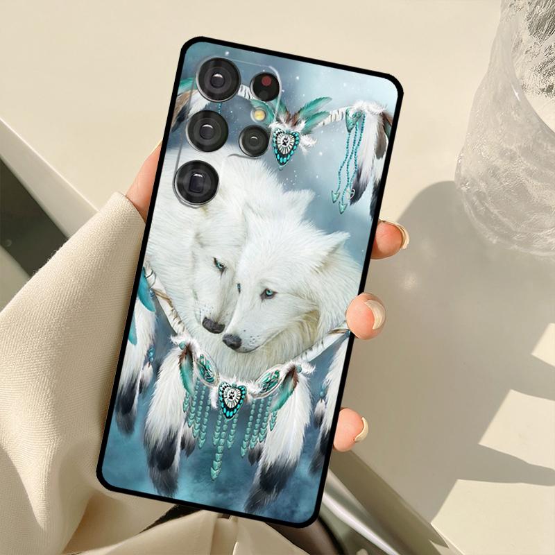Dream Catcher Feather Wolf Case For Samsung Galaxy S22 Ultra S21 S20 S24 S25 Ultra S9 S10 Plus S23 FE S25 FE Back Cover