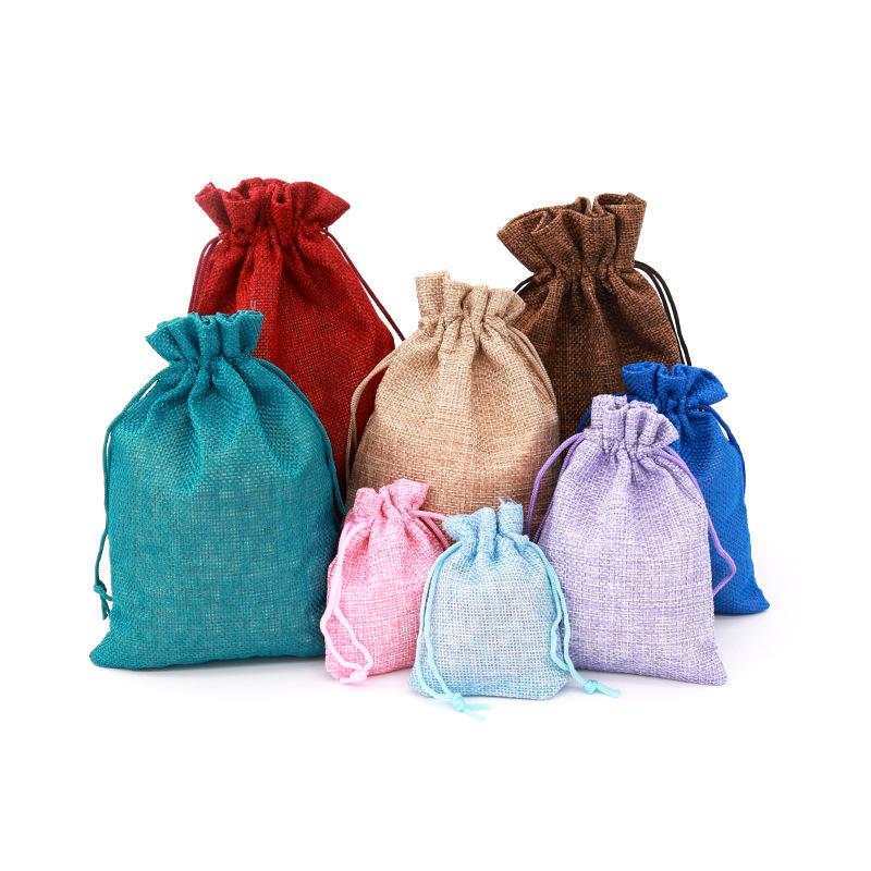 Drawstring Linen Bag, Bundle Mouth Coffee Bean Jewelry Christmas Gift Storage Packaging Bag Linen Bag Printing Logo