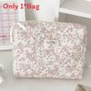 Cotton Corduroy Makeup Bag With Floral Pattern And Breathable Design For Daily Use