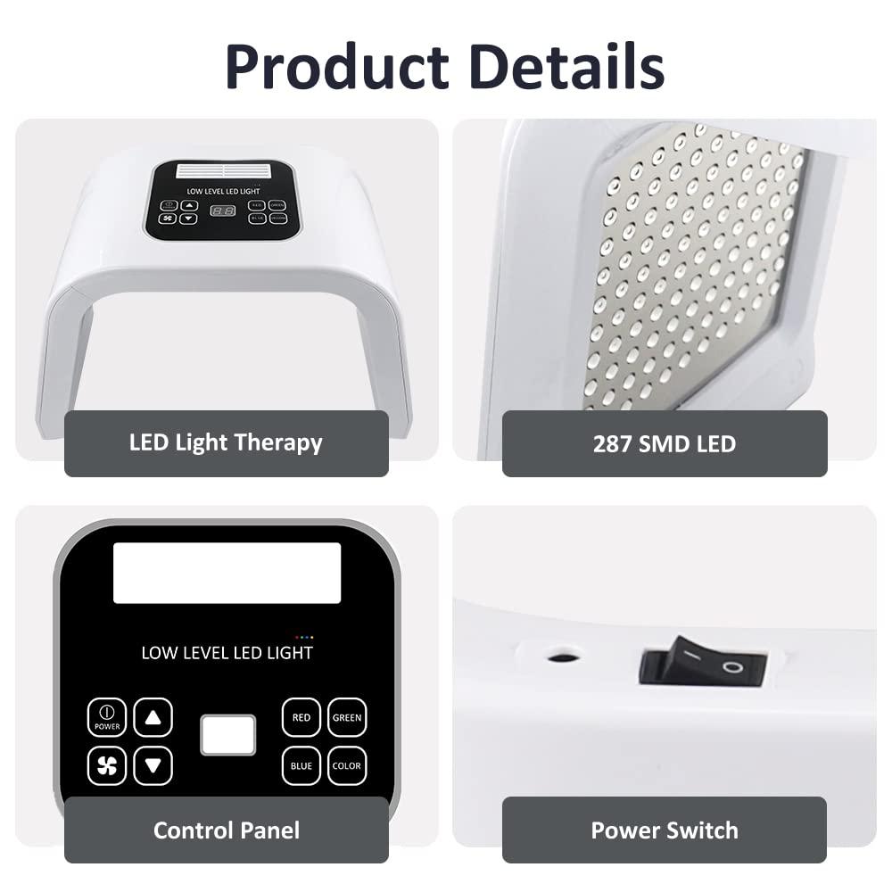 LED Light Therapy, Premium Face Tools Skin Care Machine 7 Color LED Facial SPA Equipment Multifunctional Body Beauty Machine