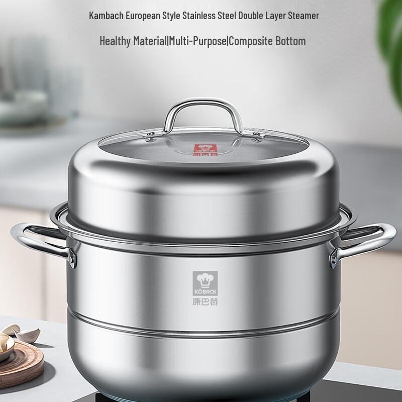 KOBACH 28cm 304 Edelstahl Doppel-Dampfgarer Topf
