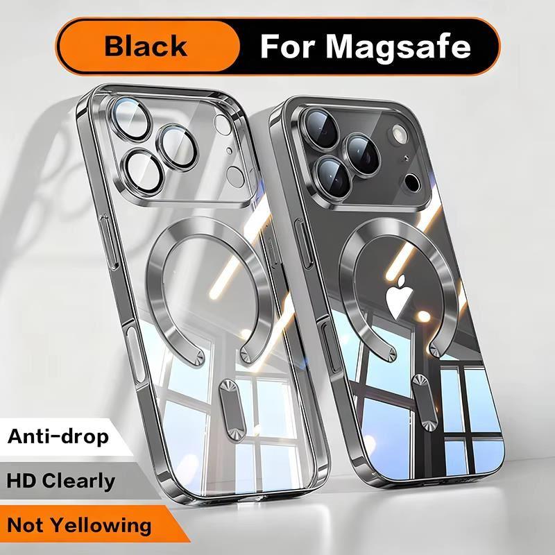 For Magnetic Plating Case For For Iphone Air 17 17e 16e 16 1 14 13 12 11 Pro Max Plus Wireless Charge Clear Soft Back Cover