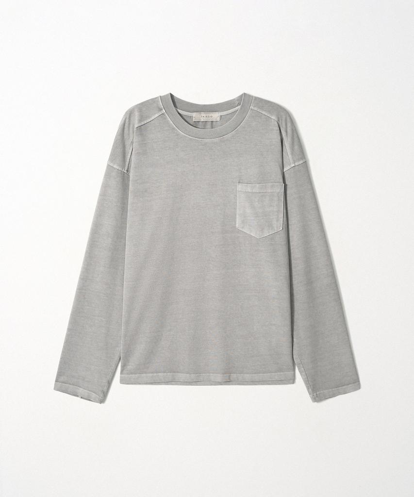 EZIO Pigment Pocket Ls T-Shirt_Light Gray