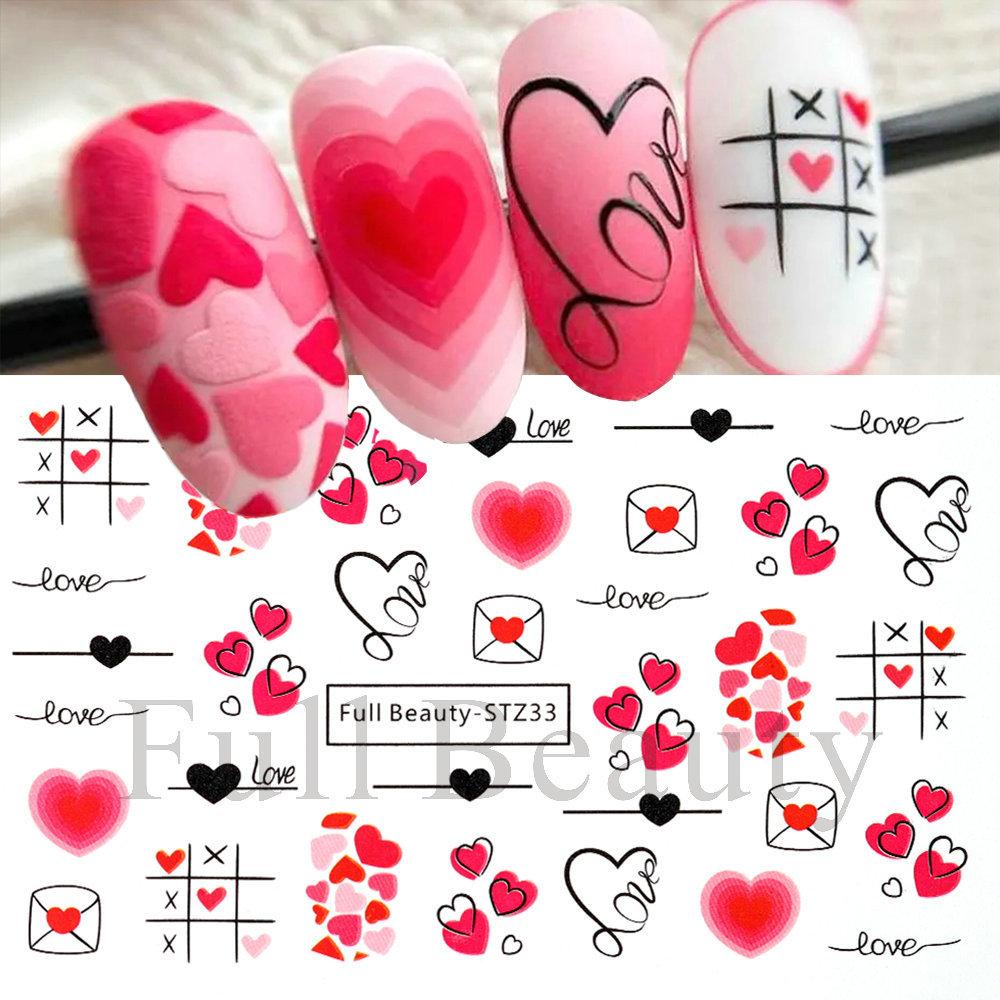 Nail Art Stickers Ins Valentine's Day Romantic Bear Love Letter Love Tree Watermark Sticker