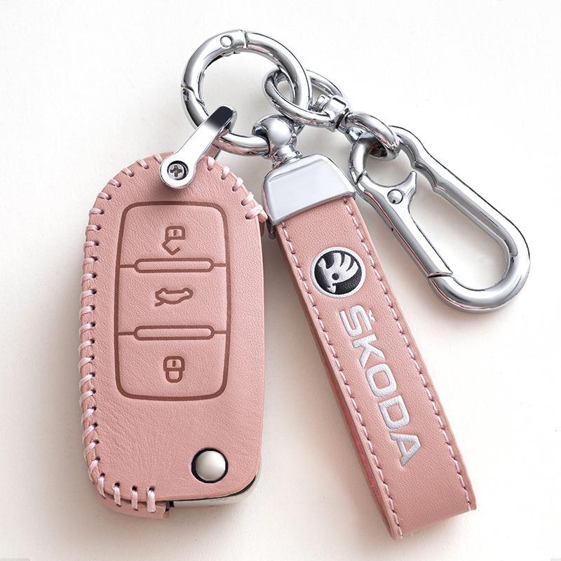 NTHX6 Car Remote Key Fob Case Cover Protector Holder Shell For Skoda Octavia A5 A7 Fabia Superb Kodiaq Karoq Auto Keychain Accessories