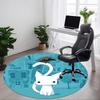 1pc Cat Crow Office Round Area Rug, Indoor Mat Suitable For Office, Under Office Chairs Bedroom Living Room Home Decor, Room Deco172