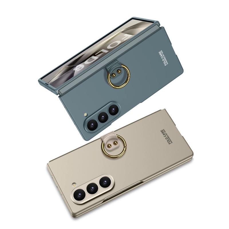 Ultra Thine Hard PC Phone Cover for Samsung Galaxy Z Fold 6 5 4 Case with Ring Holder