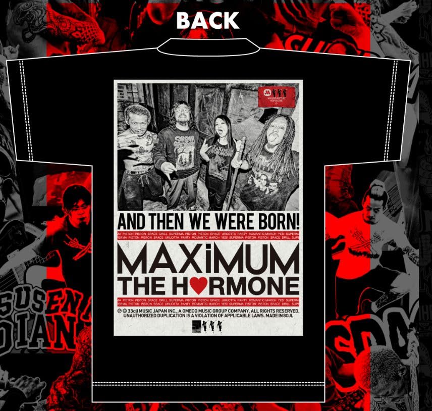 Maximum the Hormone Official Merchandise Black Love Special T-Shirt "Yabai Koi Special" [Black] T-Shirt Reiwa Edition (XL)