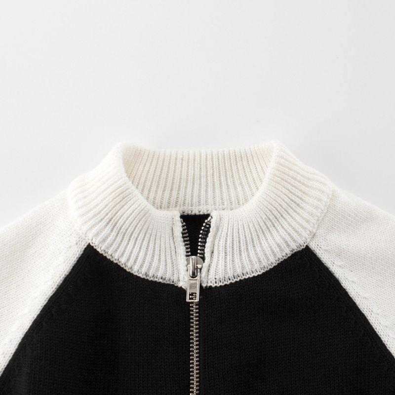 27Kids Children's Clothing Spring and Autumn Kids Color Matching Sweater Men's and Women's Kids' Sweater Clothes Baby Zip Cardigan Tops