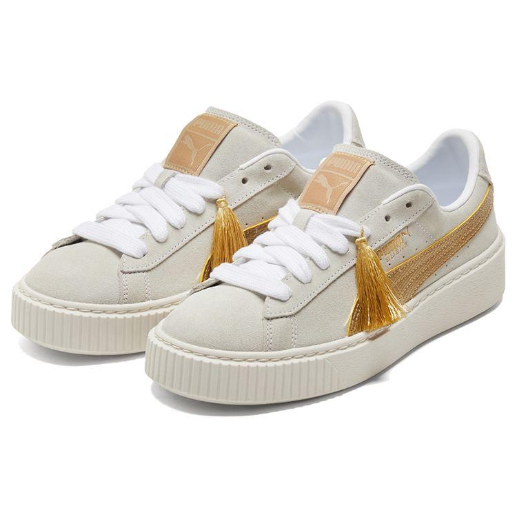 Puma Suede Platform Year of Ox Men Sneakers White Gold Vaporous-Gray 382292-02