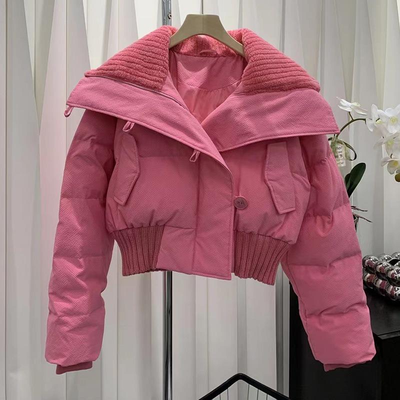 Padded clothes women's winter short casual down cotton clothes thickened warm jacket loose versatile retro bread clothes