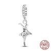 Copper Graceful Dancing Spin Motion Ballerina Lovers Pendants Fits Genuine Charms Bracelet Women DoItYourself Jewellery Gifts