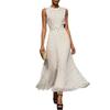 2026 Damen Elegantes Gepunktetes Ärmelloses Figurbetontes Midi-Kleid Hohe Taille Rundhals Büro-Chic