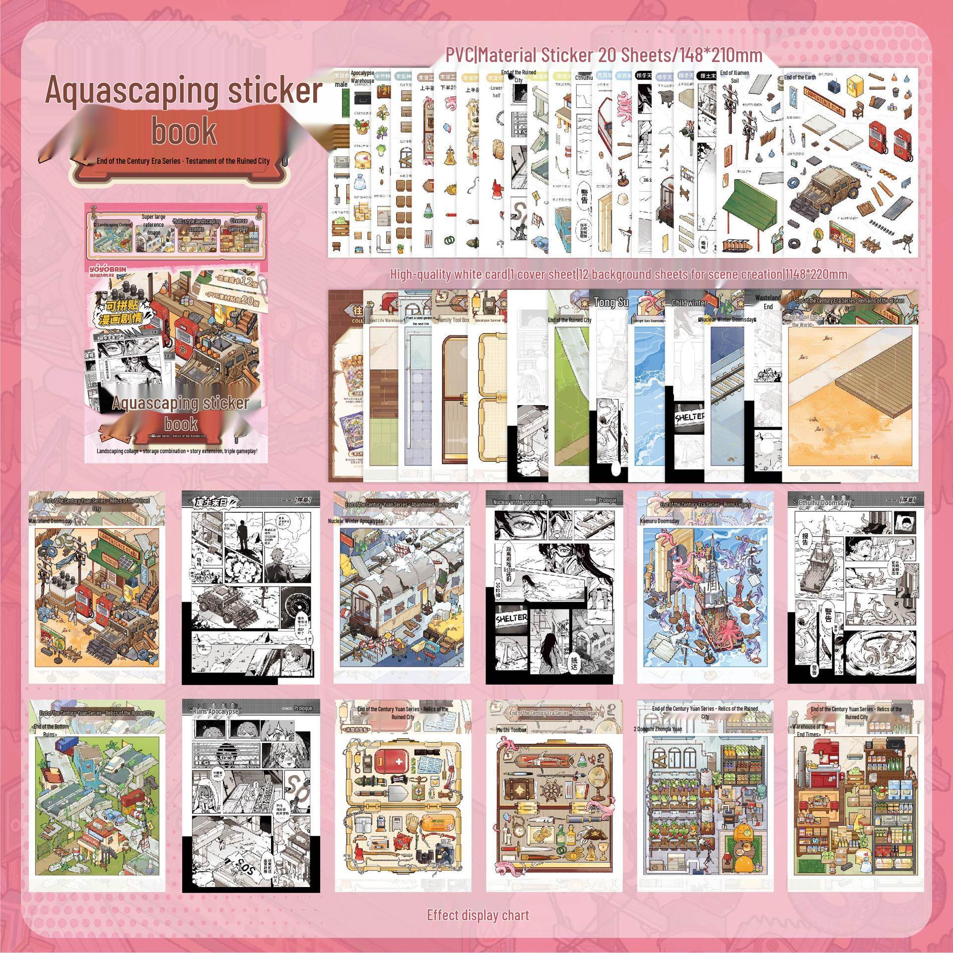 Mr. Paper 3D Diorama Sticker Book: Century-End Miniature Scene for Stress Relief and Quiet Fun