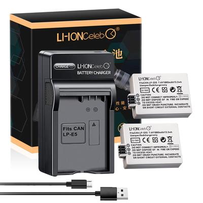 Celeb Compatible with Canon EOS Kiss X3 2 Replacements USB 1800mAh Li-ion Cameras, + Charger, 7.4V