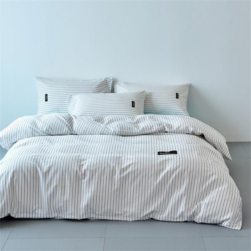 Cotton Duvet Cover Single/Queen/ Blue and White Striped Soft Quilt Cover Home Housse De Couette(without Pillowcase)
