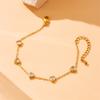 Gold Plated Heart Cubic Zirconia Jewelry Set Necklace Bracelet Earrings