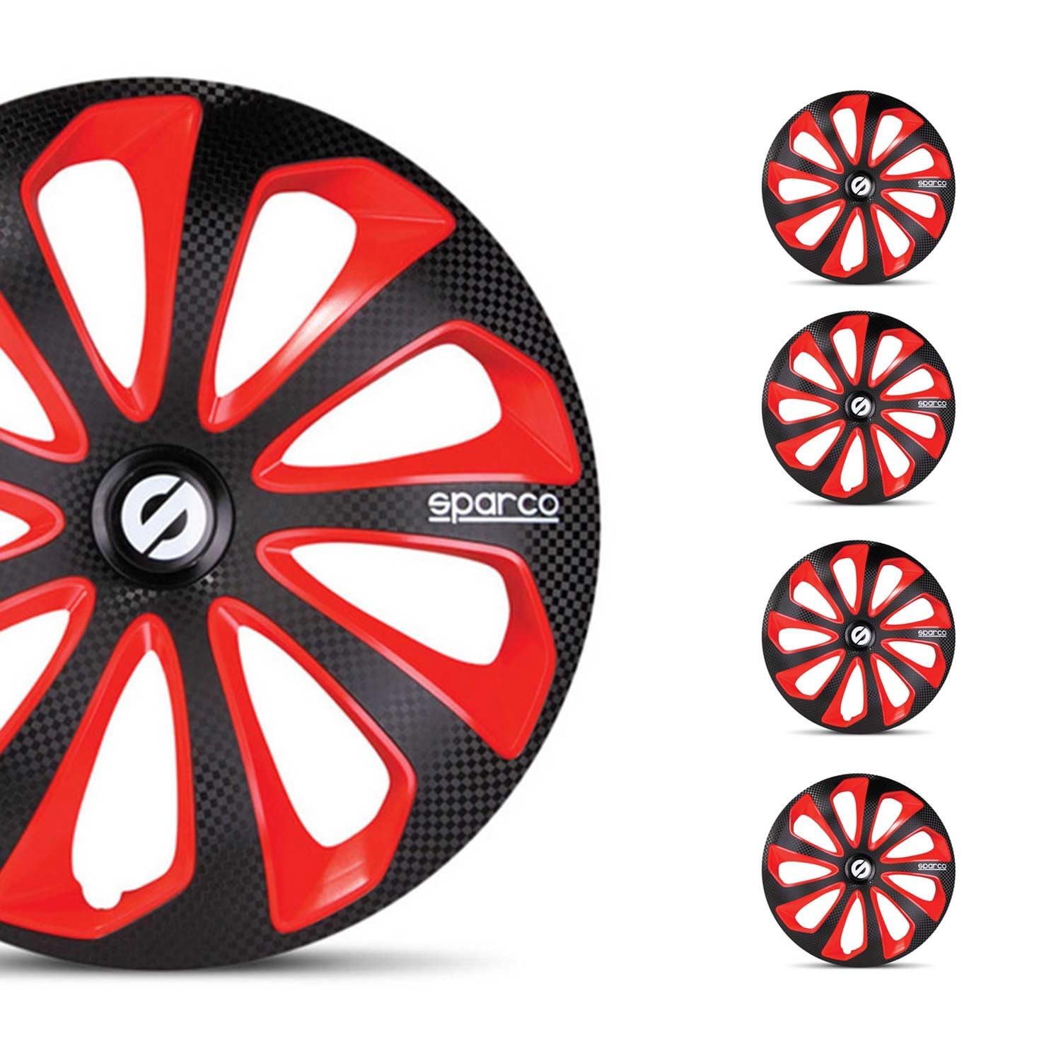

SPARCO CORSA Wheel Black Carbon Fiber x Covers, Sicilia, 14-inch, Red, SPC1475BKRDC_J